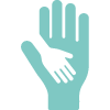 icône de deux mains l'une sur l'autre
