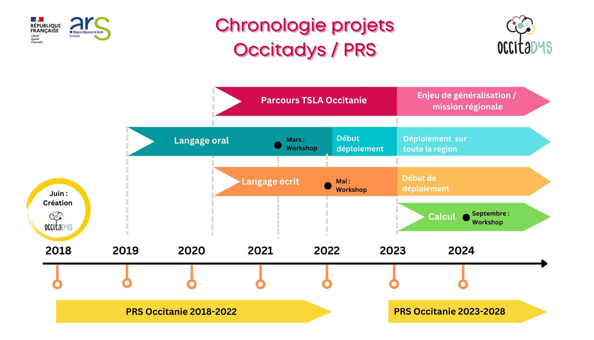 Frise chronologique des projets et enjeux Occitadys