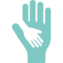 icône représentant une petite main sur une grande main